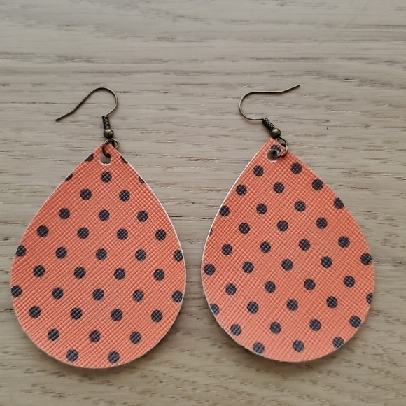 FALL Polka Dot Earrings Handmade - Picture 2 of 4